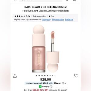 Rare beauty positive light liquid luminizer highlight in enchant never used!